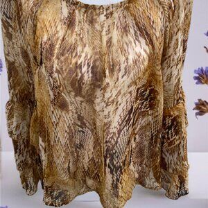 Love&Piece boho ruffle bell sleeves Sheer  Top